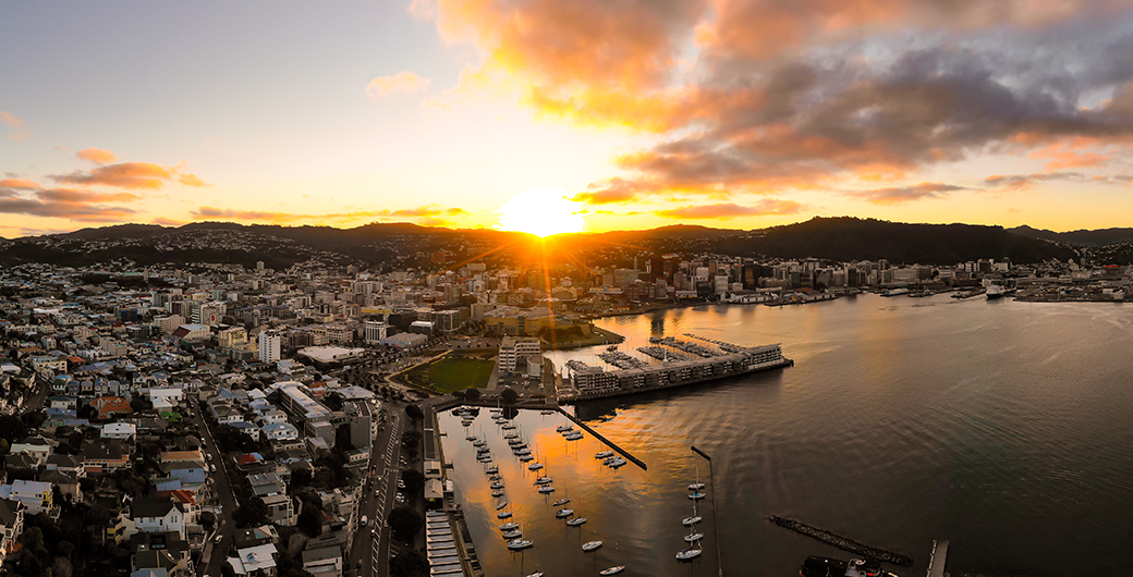 Image of Sunset Over Wellington, New Zealand